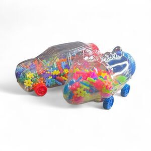 Kids Toy Blocks Set of 2 Car & Dino 320 Pieces Each, Set On Wheels New